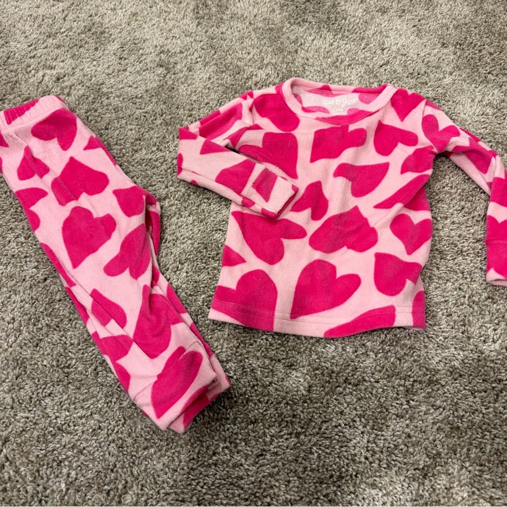 Cat n Jack Pink Heart Pajama Set